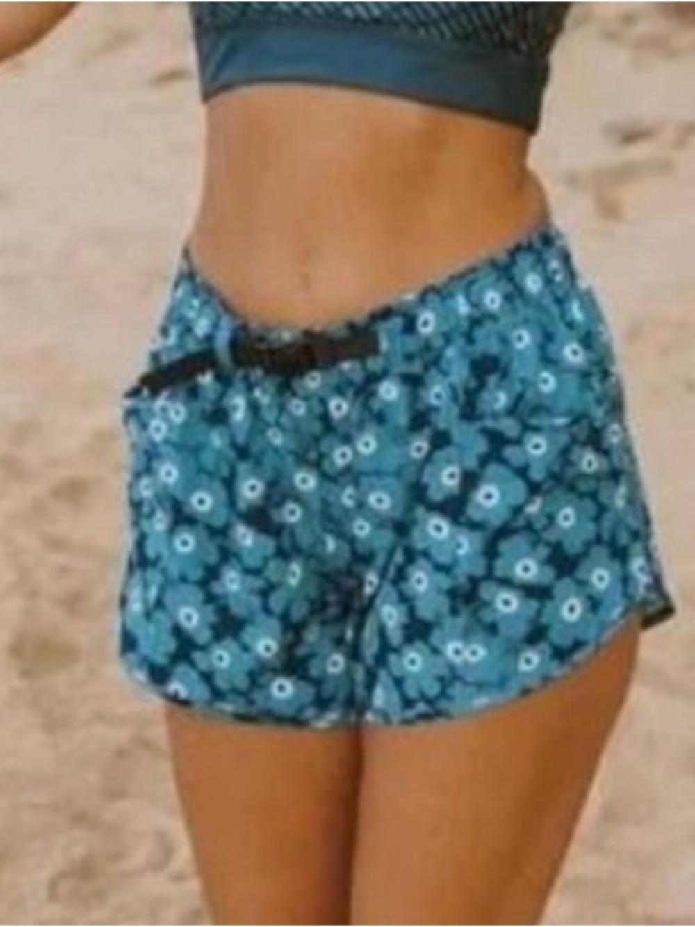 Nani Active Hybrid Explorer Blue & White Floral Shorts, Size XL